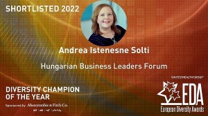 Istenesné Solti Andrea az Európai Sokszínűségi Díj 2022 (EDA) shorlist-ese lett 